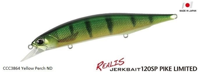 Duo Realis Jerkbait 120SP Pike CCC3864 / Yellow Perch ND