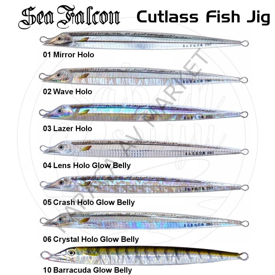 Sea Falcon Cutlass Fish Jig 180Gr. 05 Crash Holo Glow Belly