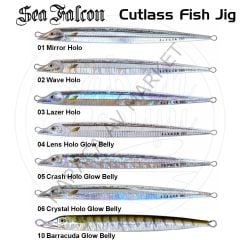 Sea Falcon Cutlass Fish Jig 180Gr. 05 Crash Holo Glow Belly