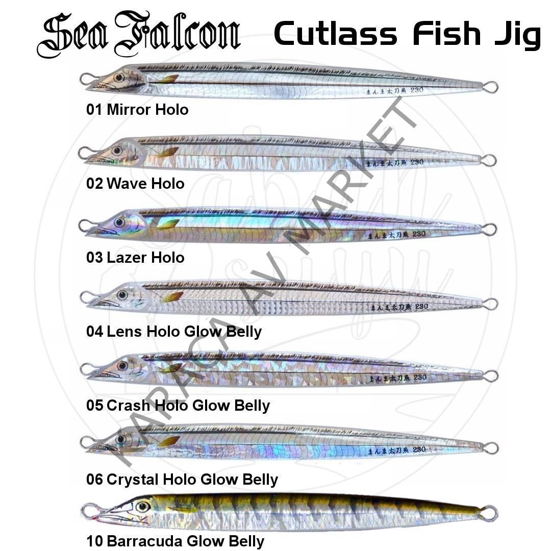 Sea Falcon Cutlass Fish Jig 230Gr. 05 Crash Holo Glow Belly