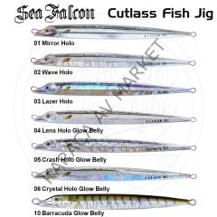 Sea Falcon Cutlass Fish Jig 230Gr. 05 Crash Holo Glow Belly