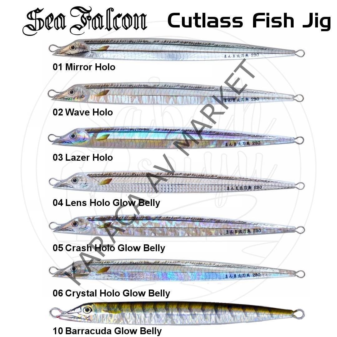 Sea Falcon Cutlass Fish Jig 280Gr. 05 Crash Holo Glow Belly