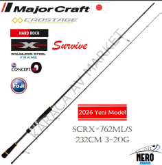 MAJOR CRAFT Crostage Survive New SCRX-762ML/S Hard Rock Spin Kamış 232cm 3-20g