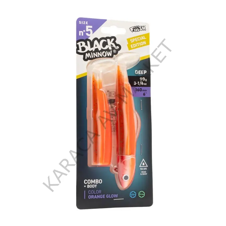 Fiiish Black Minnow BM160/5 BM3178 Combo Deep 90 Gr - Orange Glow