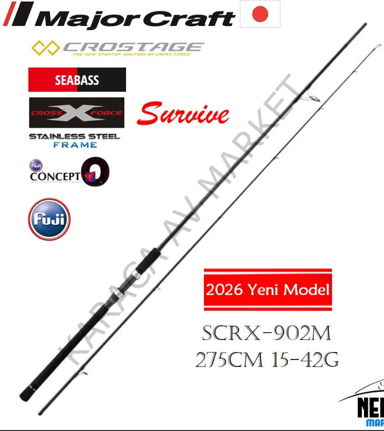 Major Craft Crostage Survive New SCRX-902M Seabass Spin Kamış 275cm 15-42g