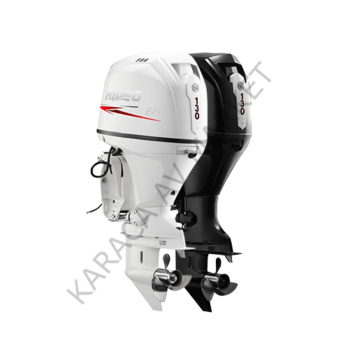 HİDEA MOTOR 130HP UZUN ŞAFT ÜSTTEN R/C MARŞLI DENİZ MOTORU Siyah